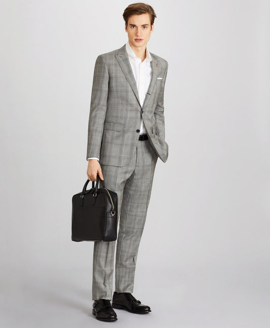 Brooks Brothers Men Milano Fit Three-Button Plaid 1818 Suit