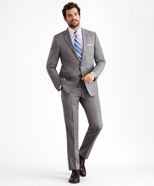 Brooks Brothers Men Regent Fit Two-Button Grey 1818 Suit