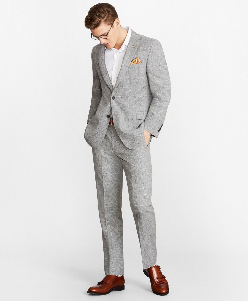 Brooks Brothers Men Regent Fit Multi-Plaid 1818 Suit