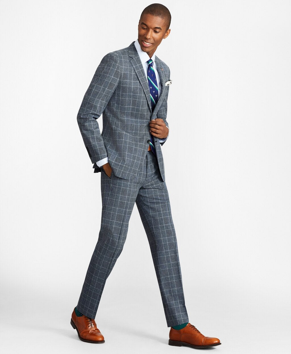 Brooks Brothers Men Milano Fit Combo Check 1818 Suit