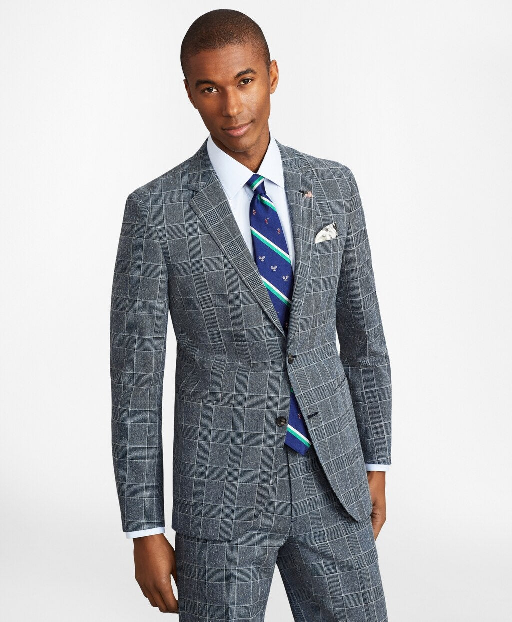 Brooks Brothers Men Milano Fit Combo Check 1818 Suit