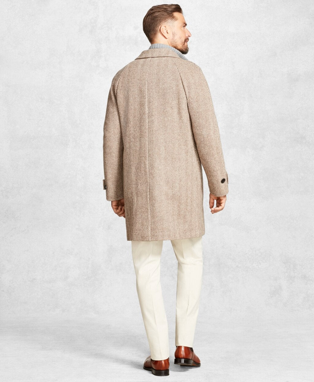 Brooks Brothers Men Golden Fleece® Herringbone Topcoat