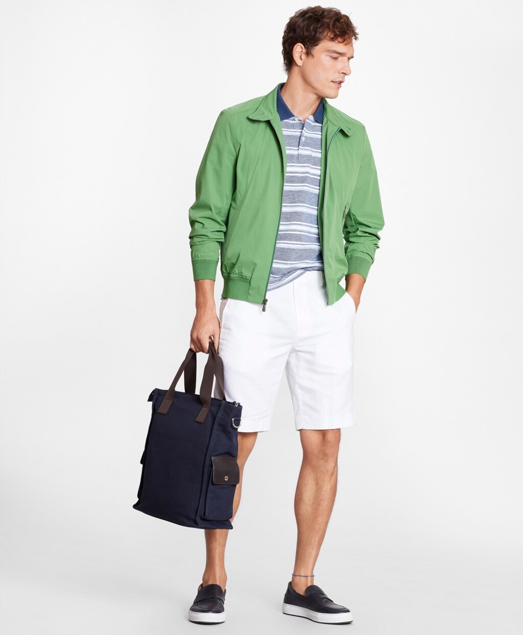 Brooks Brothers Men Ultralight Stretch Bomber Jacket