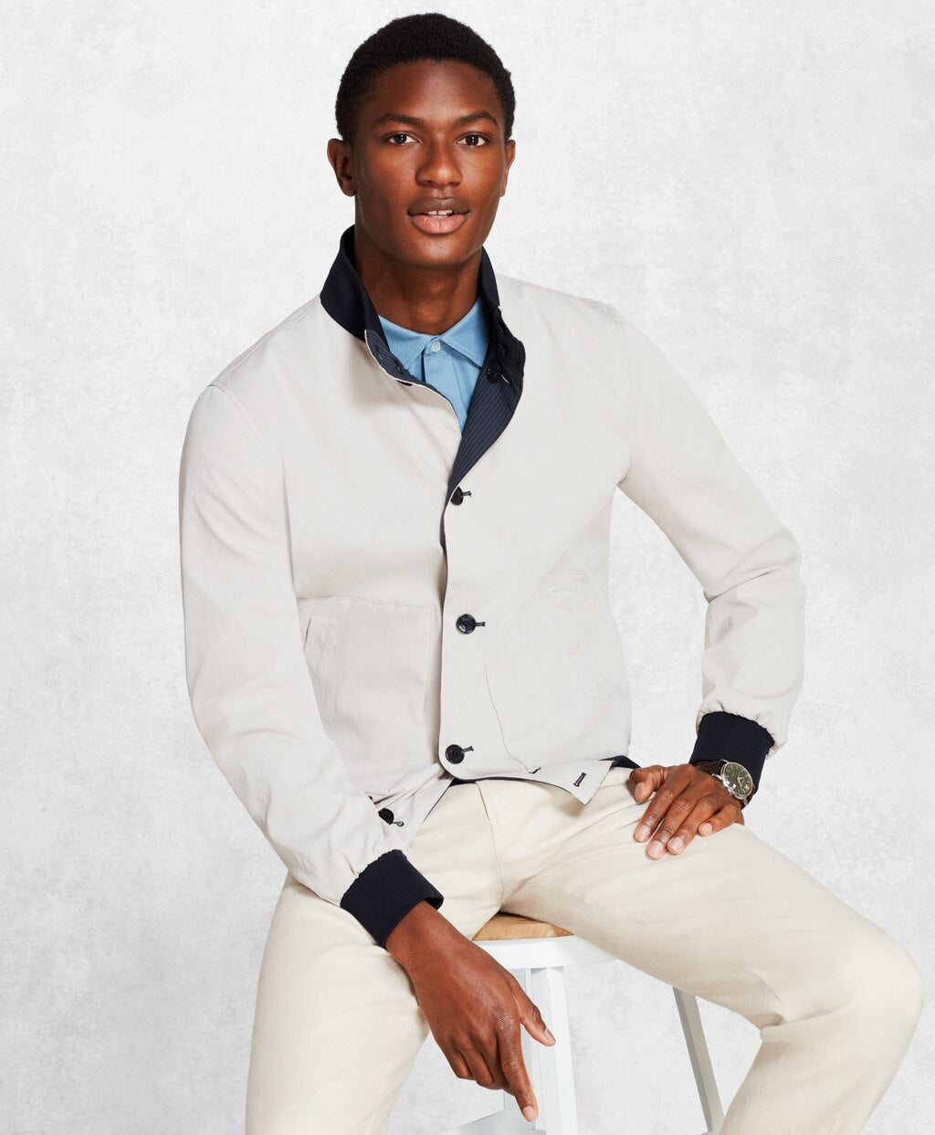 Brooks Brothers Men Golden Fleece® Seersucker Reversible Bomber