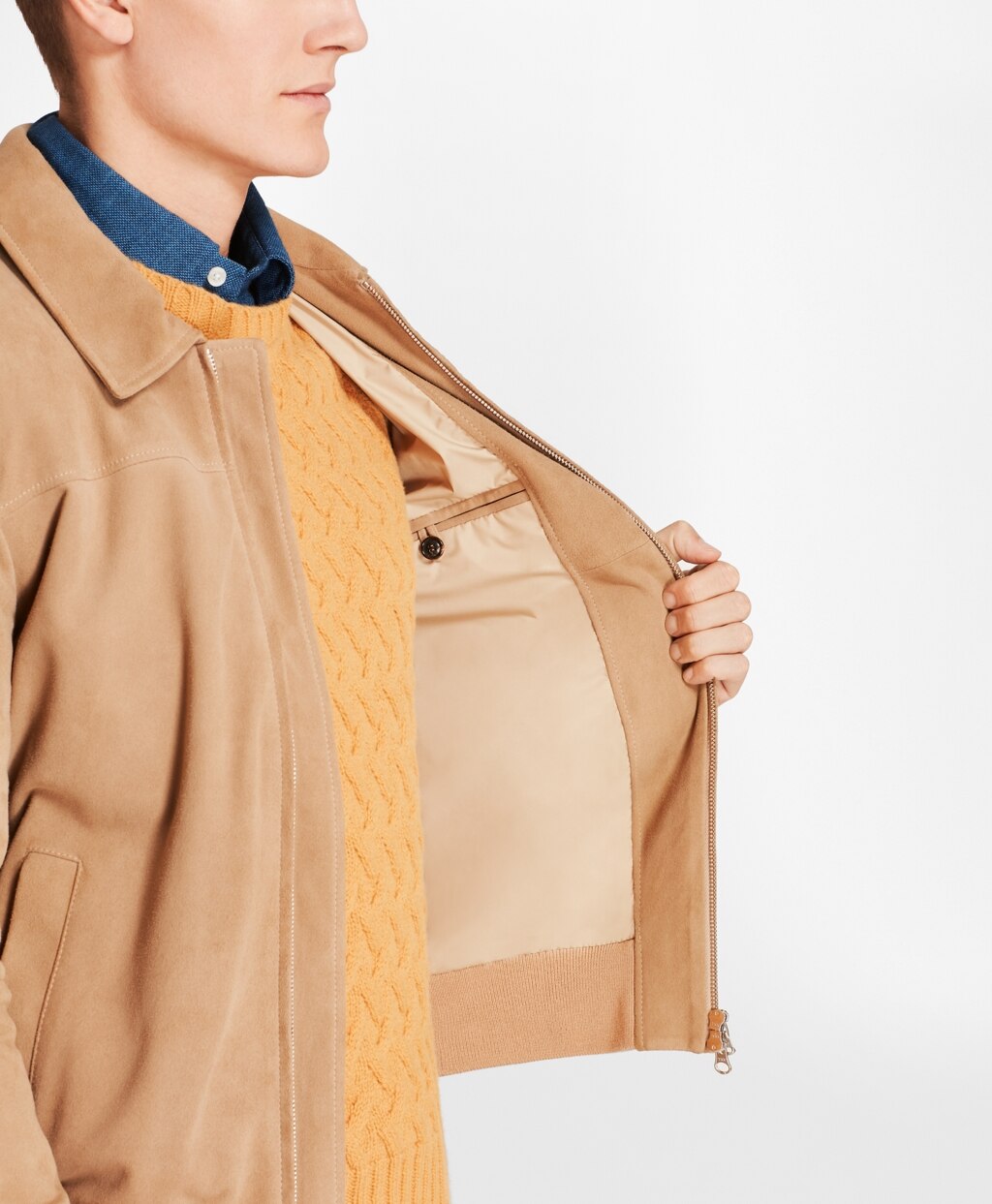 Brooks Brothers Men Suede Bomber
