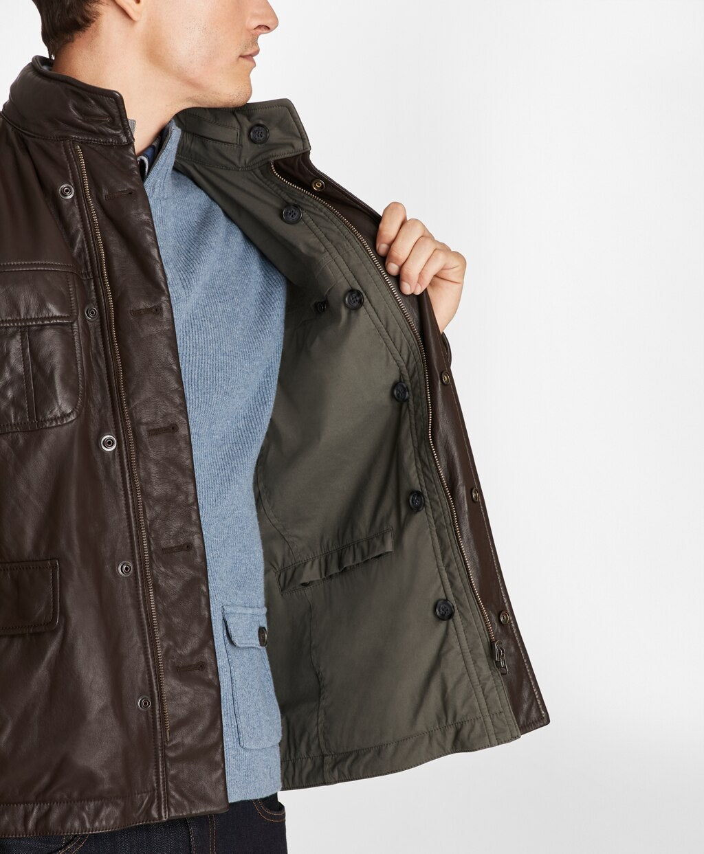 Brooks Brothers Men Reversible Leather Jacket