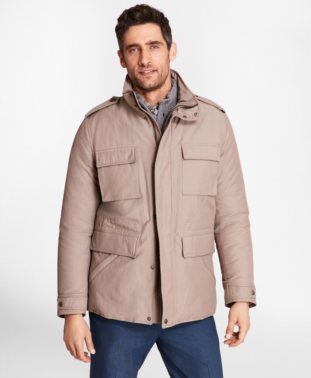 Brooks Brothers Men Water-Repellent Tech Twill Field Jacket