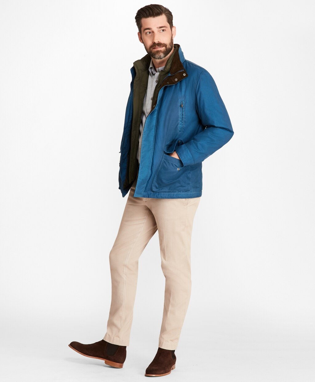 Brooks Brothers Men Waxed Cotton Field Jacket
