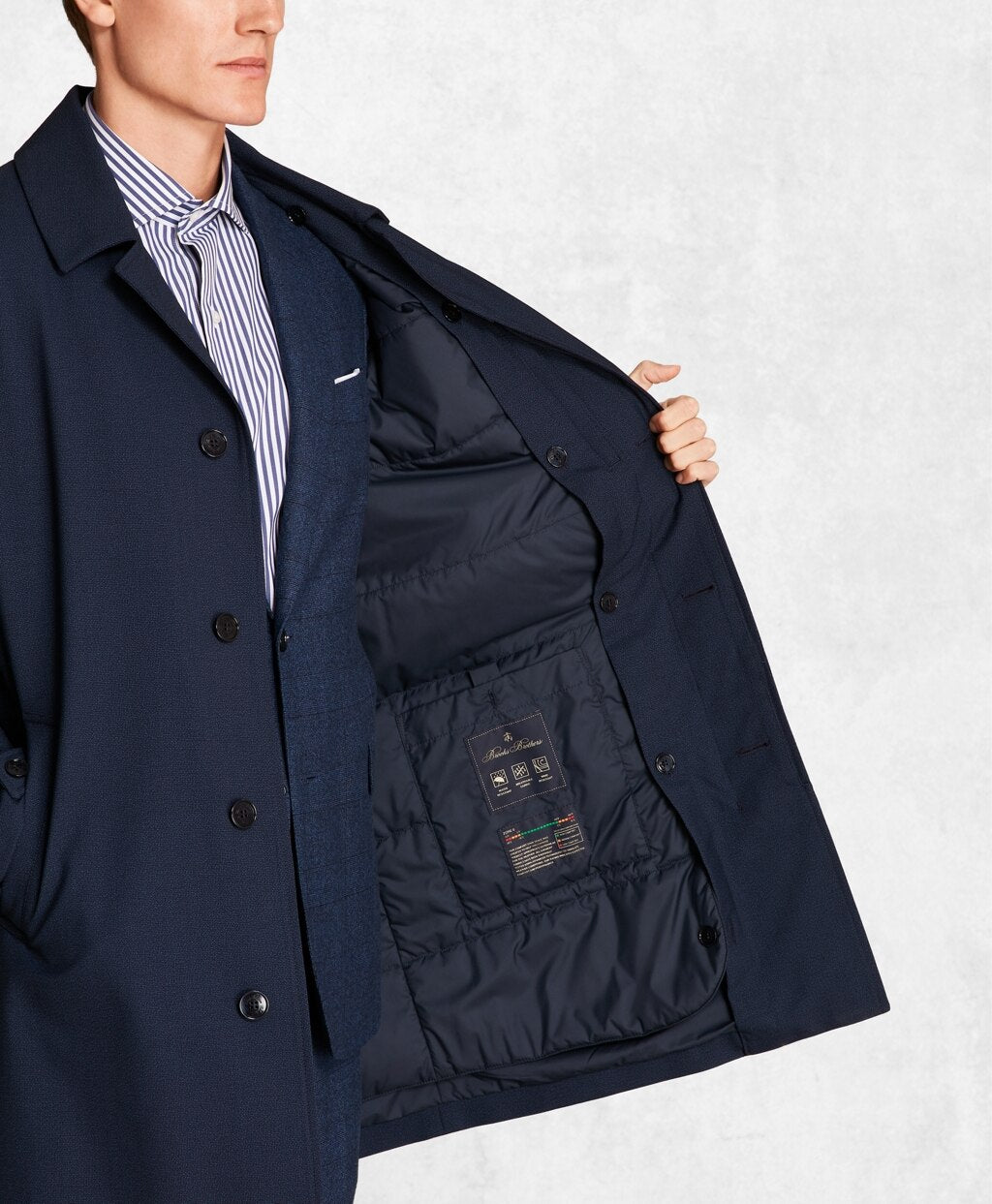 Brooks Brothers Men Golden Fleece® BrooksTech™ Wool-Blend Trench Coat