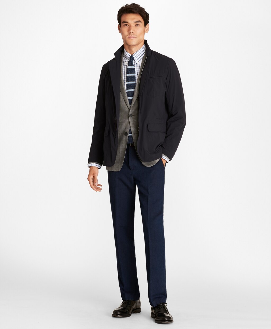 Brooks Brothers Men Water-Repellent Stretch Hybrid Jacket