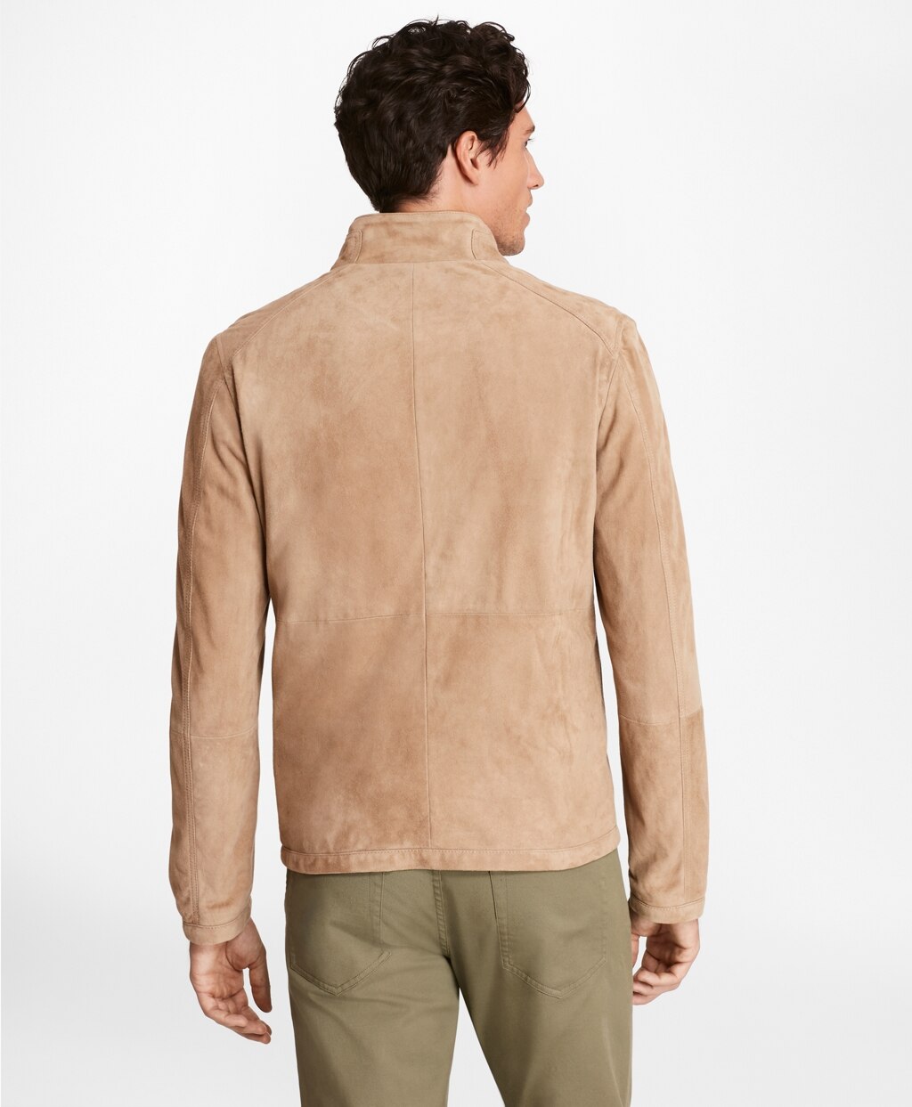 Brooks Brothers Men Suede Bomber Jacket