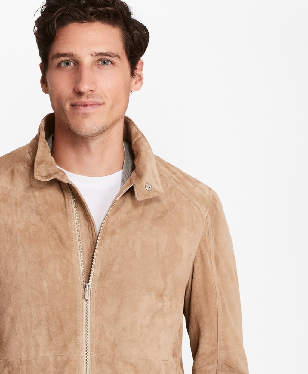 Brooks Brothers Men Suede Bomber Jacket