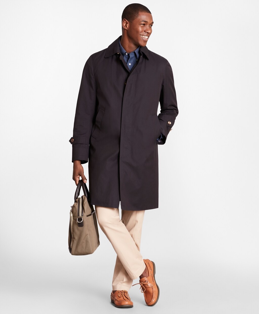 Brooks Brothers Men Single-Breasted Trench Coat