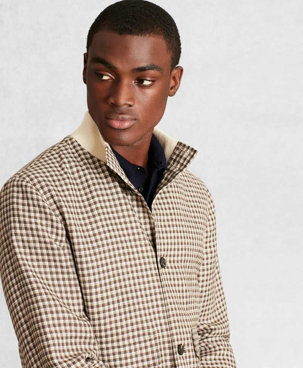 Brooks Brothers Men Golden Fleece® Wool Linen Houndstooth Bomber Jacket