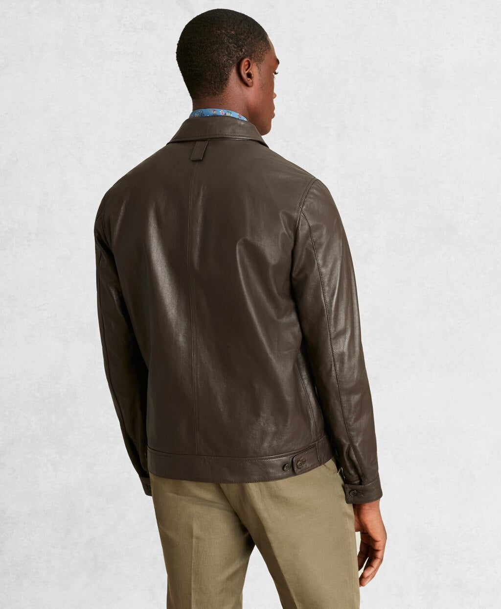 Brooks Brothers Men Golden Fleece® Leather Bomber Jacket