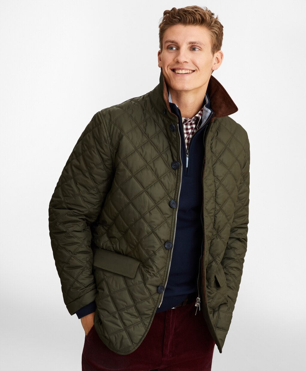 Brooks Brothers Men Diamond Quilted Jacket