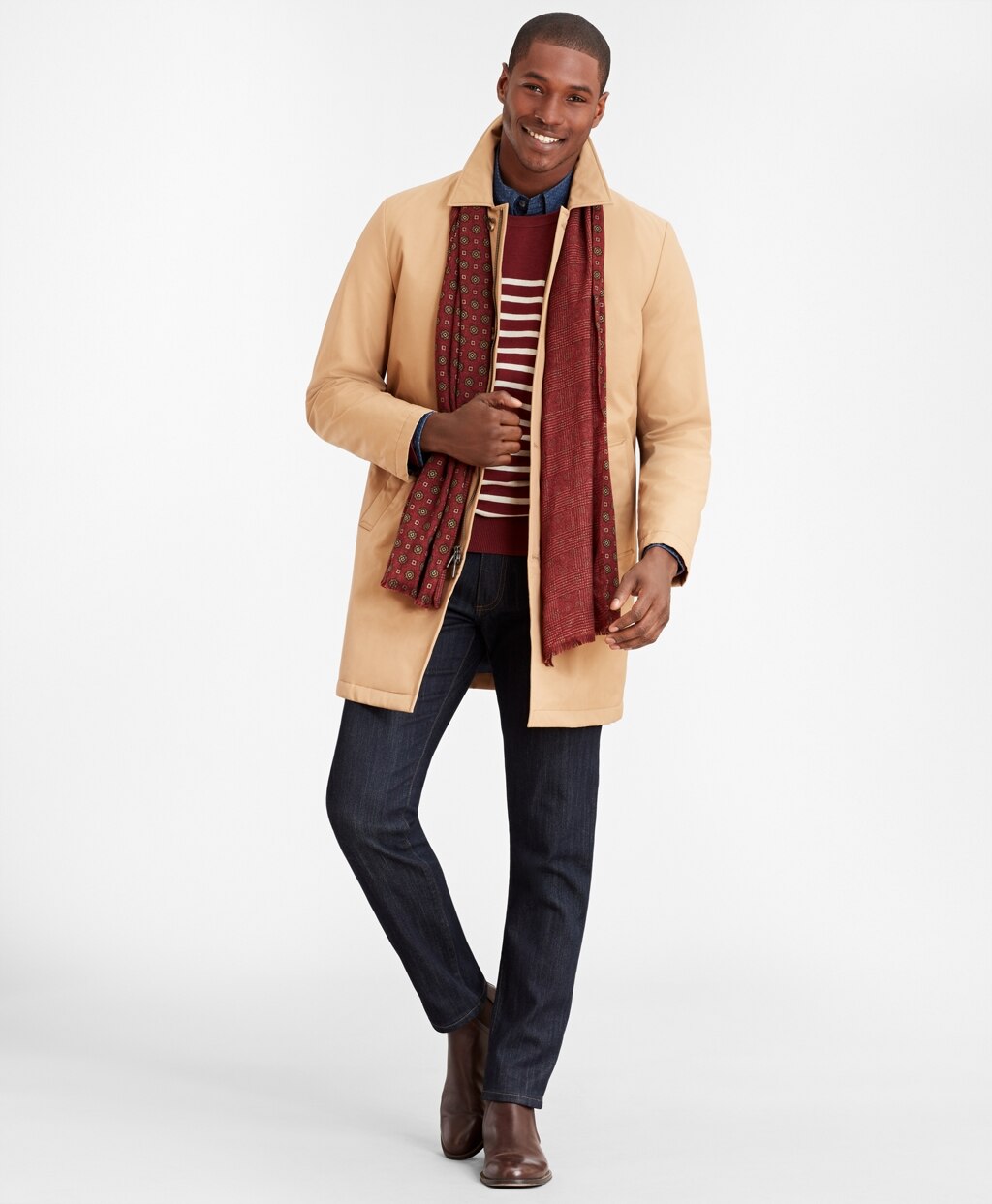 Brooks Brothers Men Removable-Lining Trench Coat