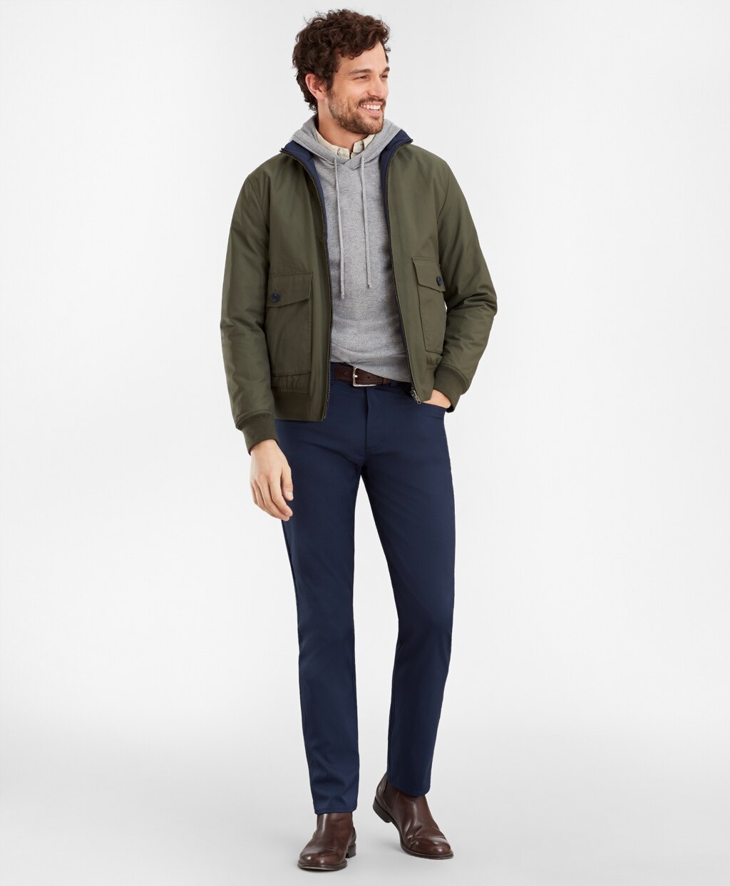 Brooks Brothers Men Reversible Bomber Jacket