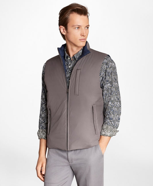 Brooks Brothers Men Reversible Quilted Down Vest