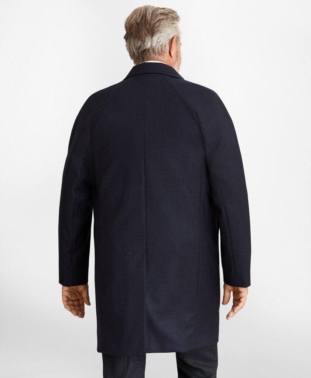 Brooks Brothers Men Water-Repellent Wool Raglan Trench Coat
