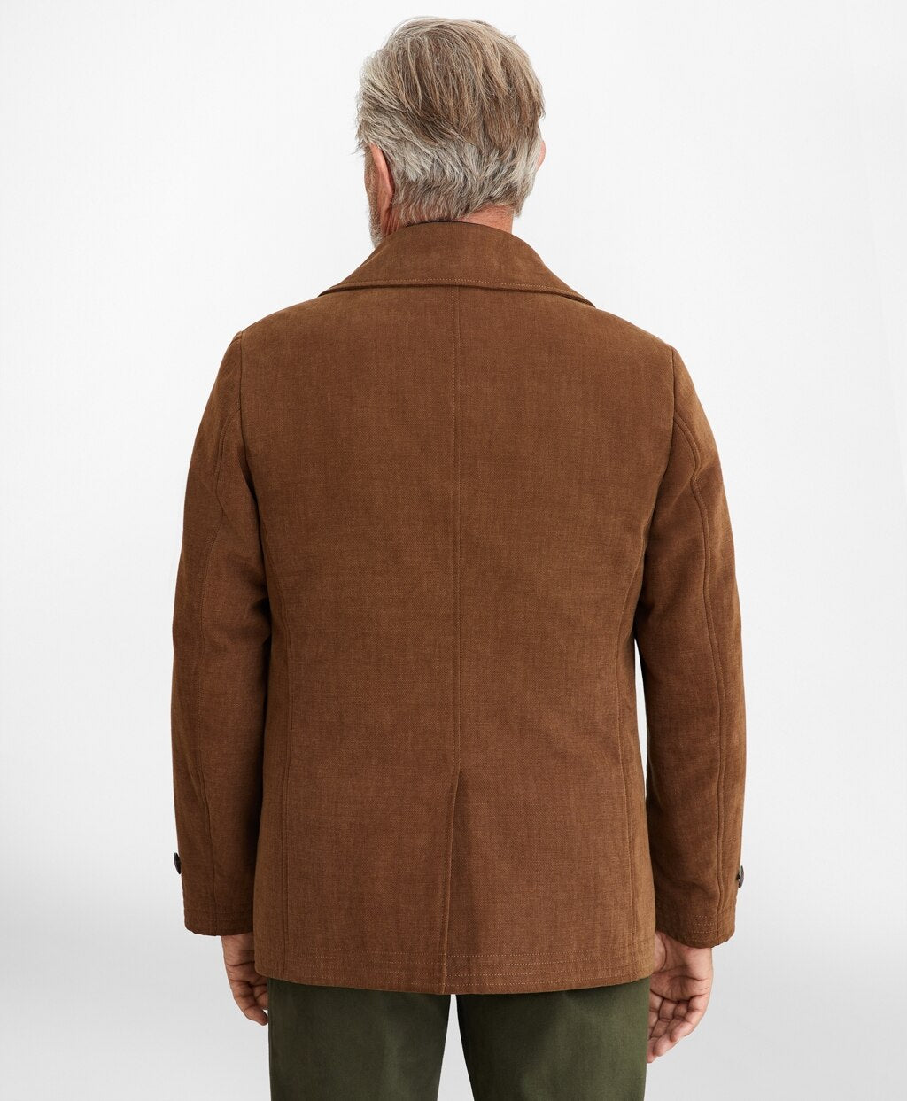 Brooks Brothers Men Brushed Canvas Peacoat
