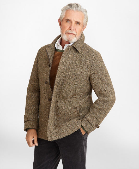 Brooks Brothers Men Harris Tweed Walking Coat
