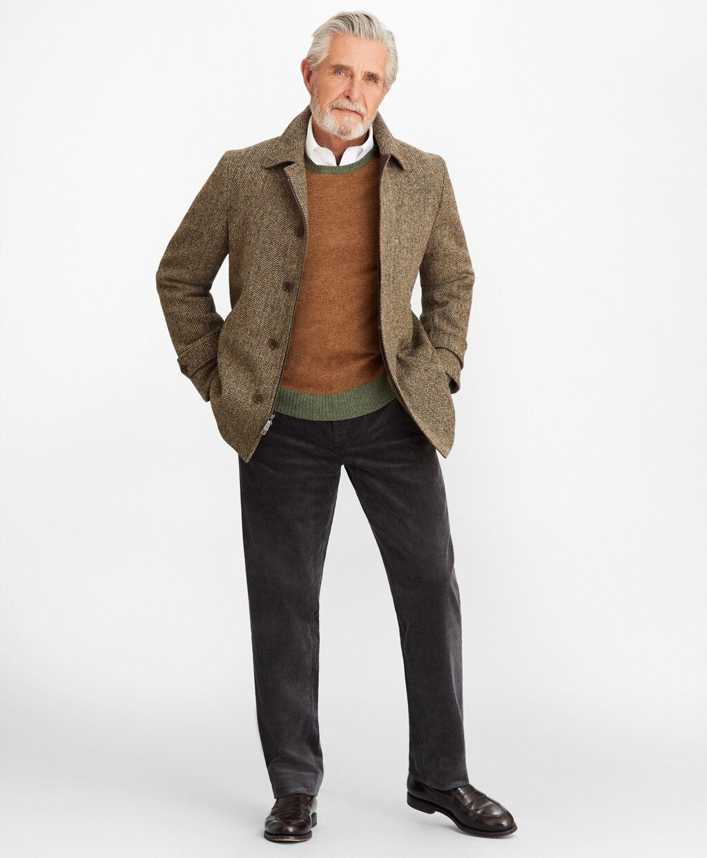 Brooks Brothers Men Harris Tweed Walking Coat