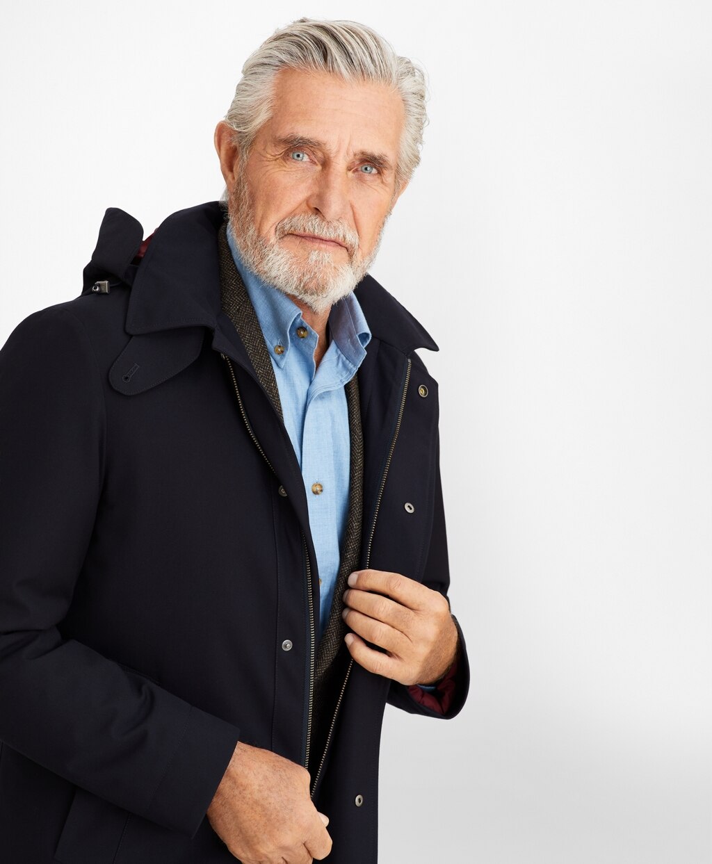 Brooks Brothers Men Bonded Twill Hooded Topcoat