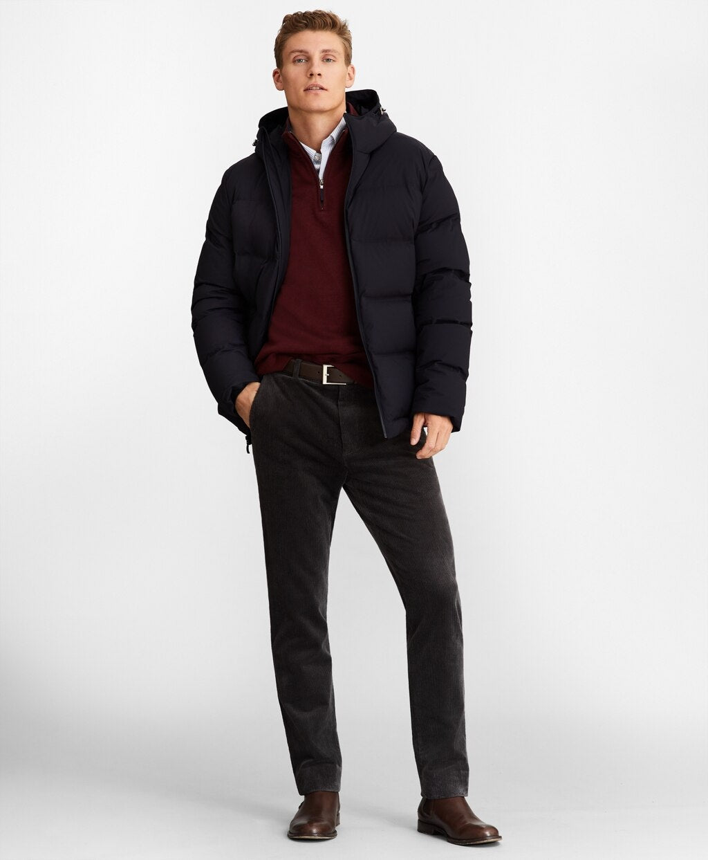 Brooks Brothers Men Quilted Down Puffer Coat