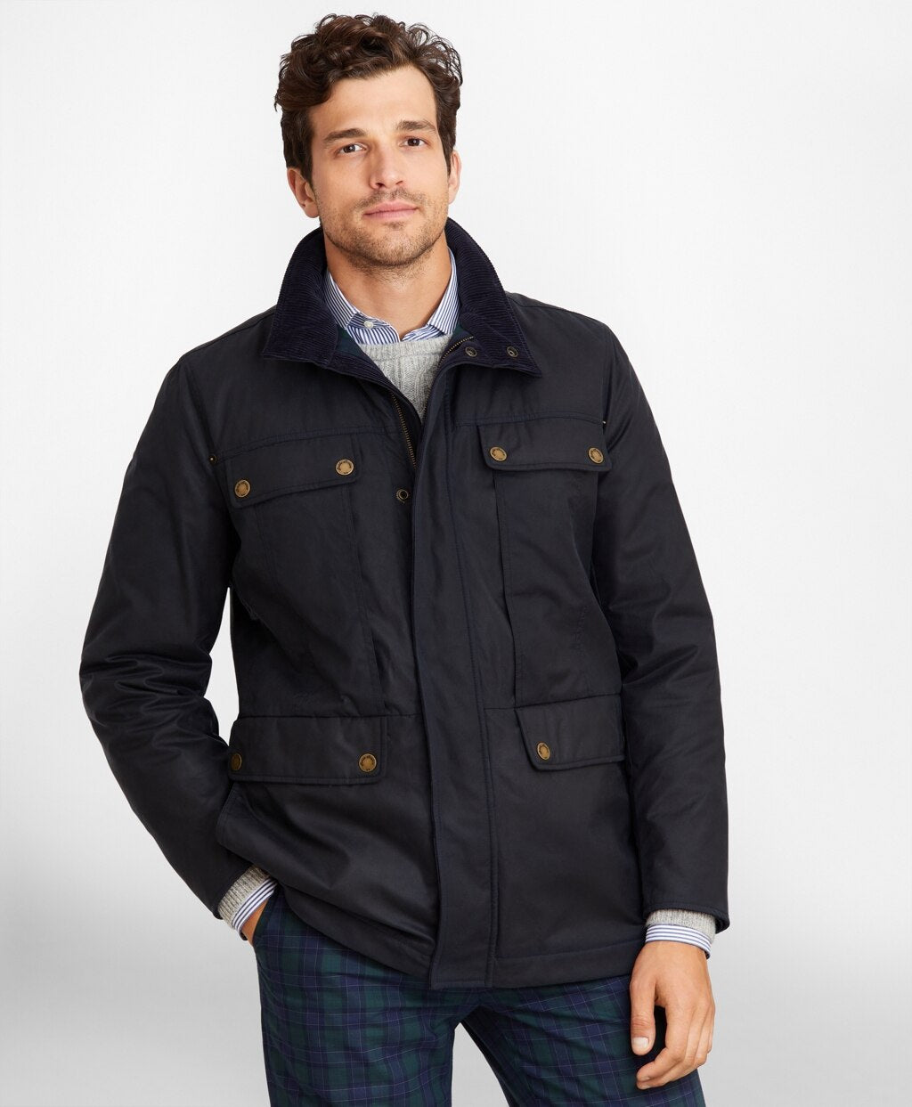 Brooks Brothers Men Waxed Cotton Field Jacket