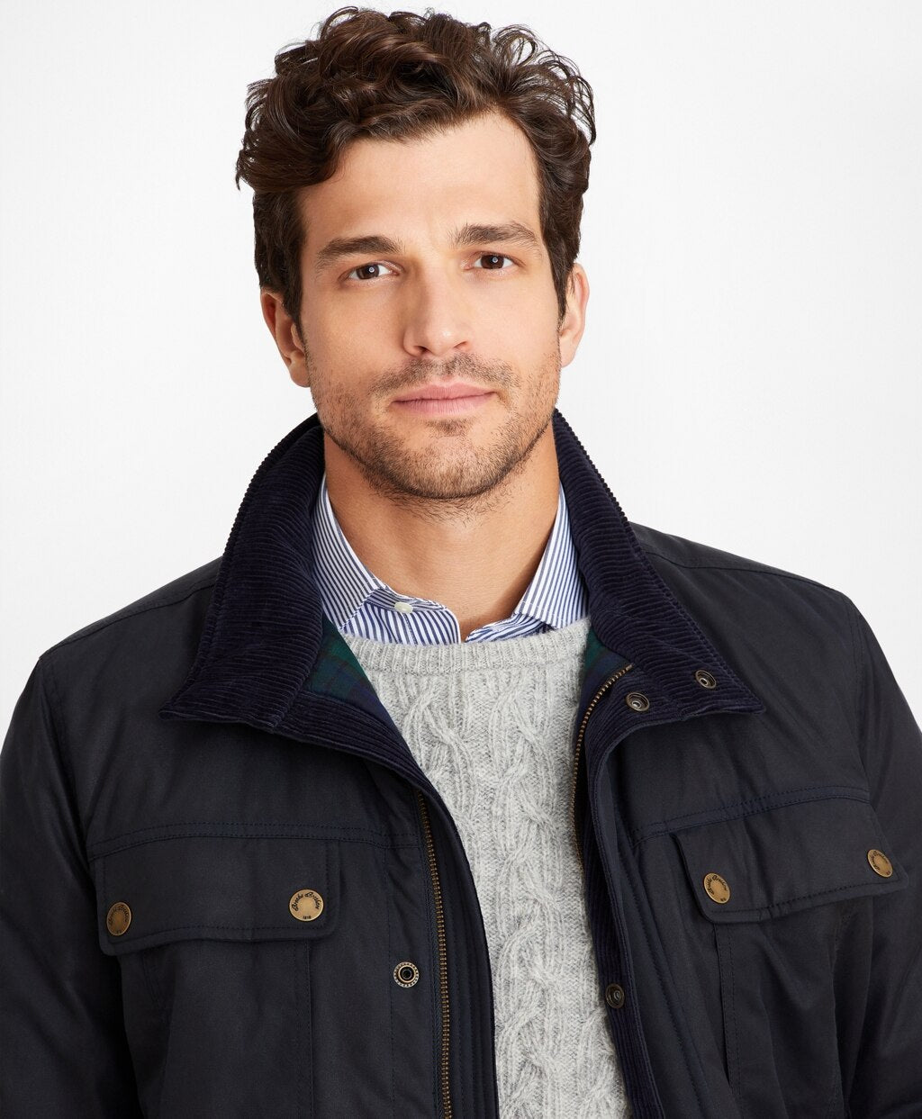 Brooks Brothers Men Waxed Cotton Field Jacket