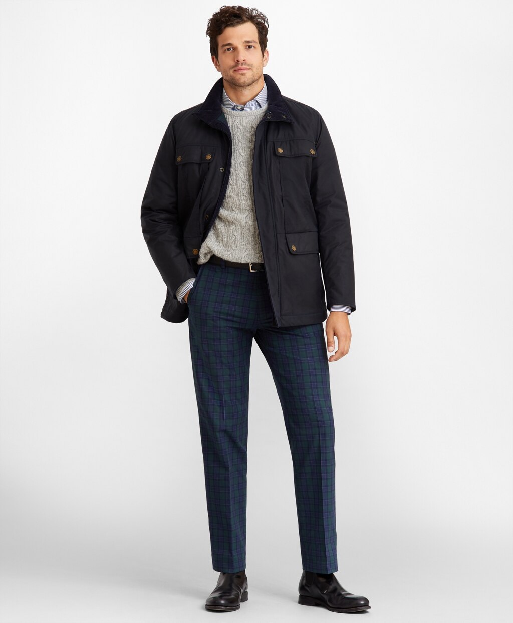 Brooks Brothers Men Waxed Cotton Field Jacket