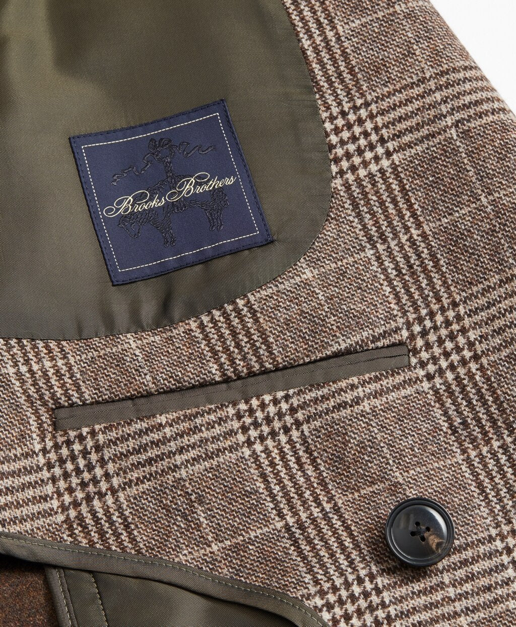 Brooks Brothers Men Golden Fleece® Double-Breasted Plaid Topcoat