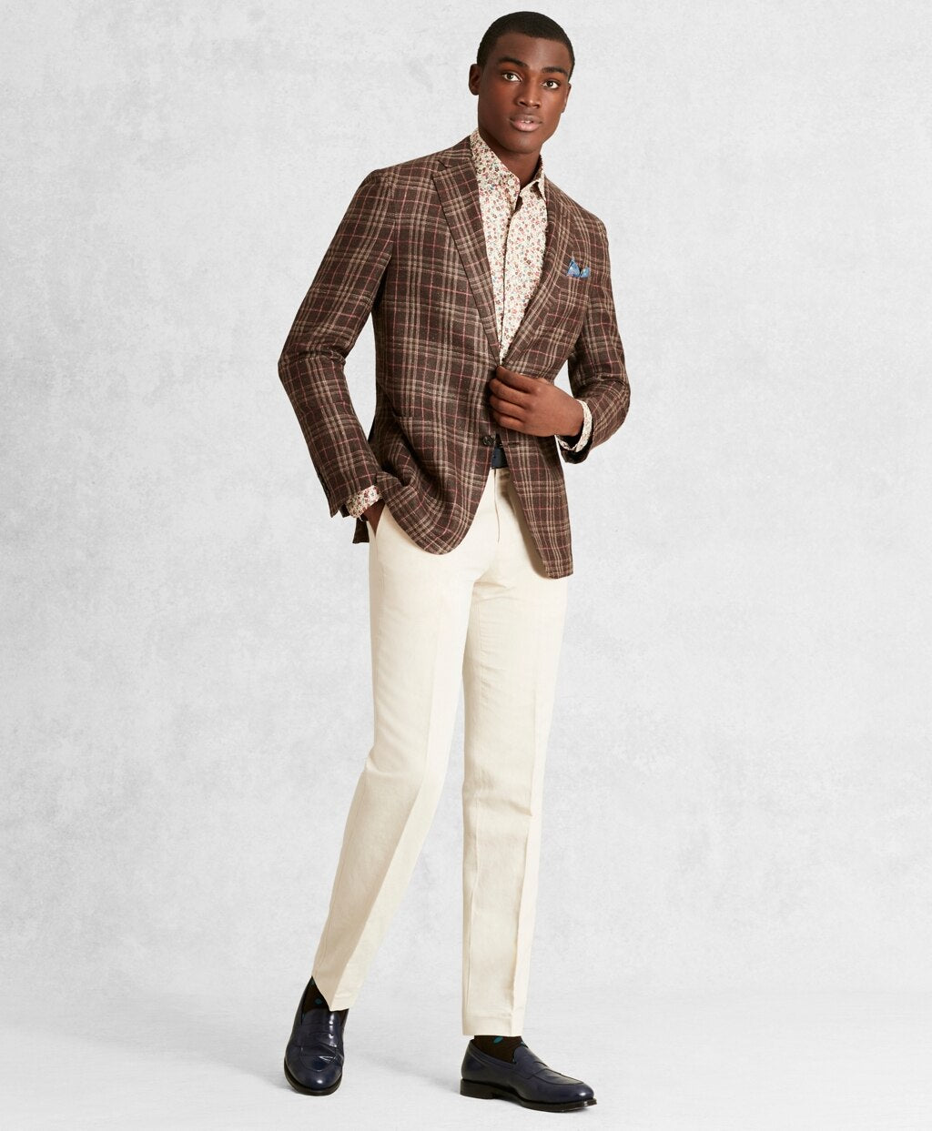 Brooks Brothers Men Golden Fleece® Silk-Blend Plaid Sport Coat
