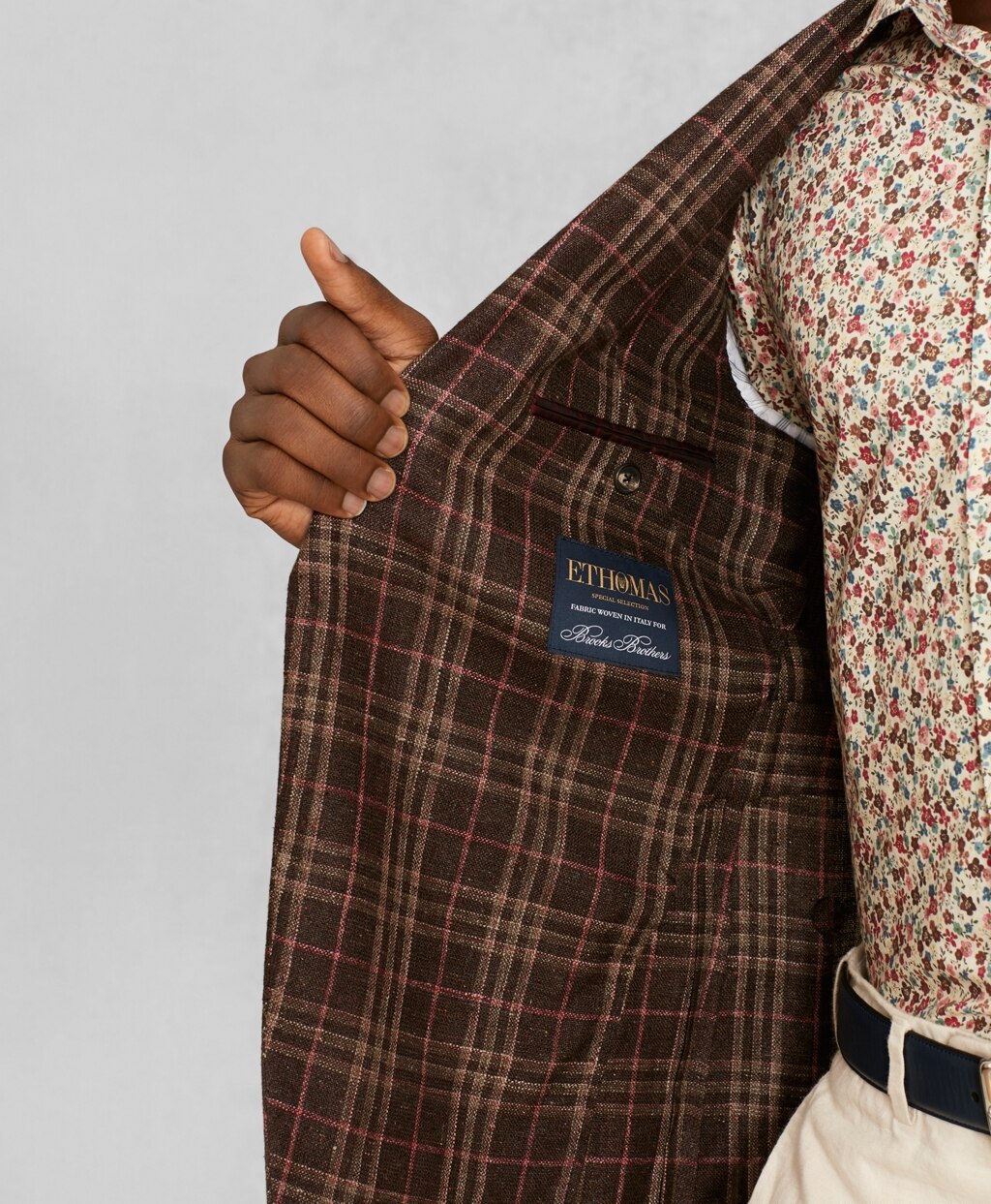 Brooks Brothers Men Golden Fleece® Silk-Blend Plaid Sport Coat