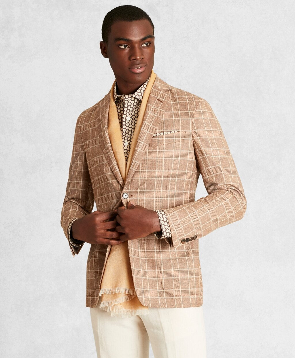 Brooks Brothers Men Golden Fleece® Wool-Blend Check Twill Sport Coat