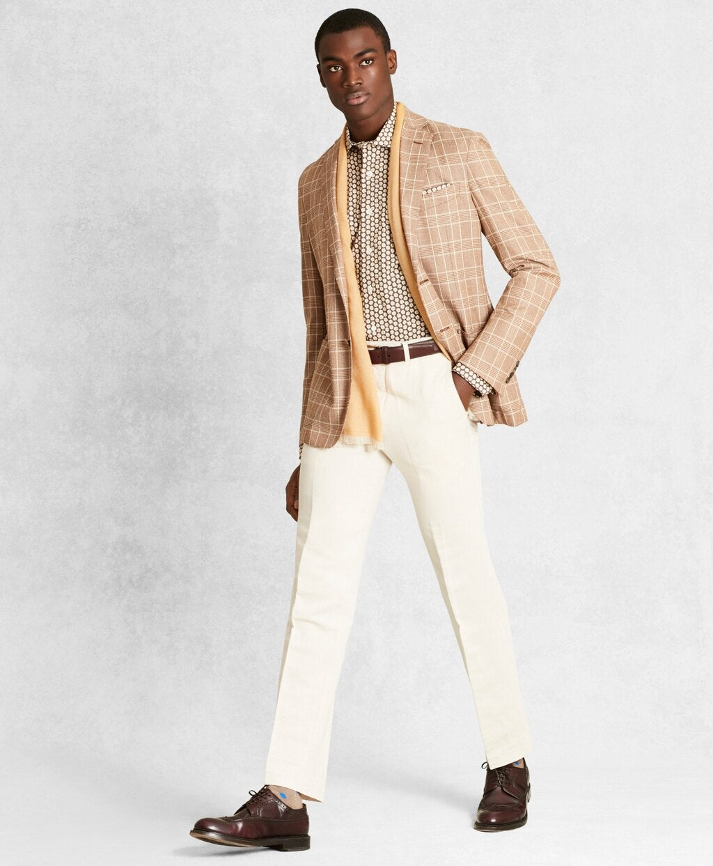 Brooks Brothers Men Golden Fleece® Wool-Blend Check Twill Sport Coat