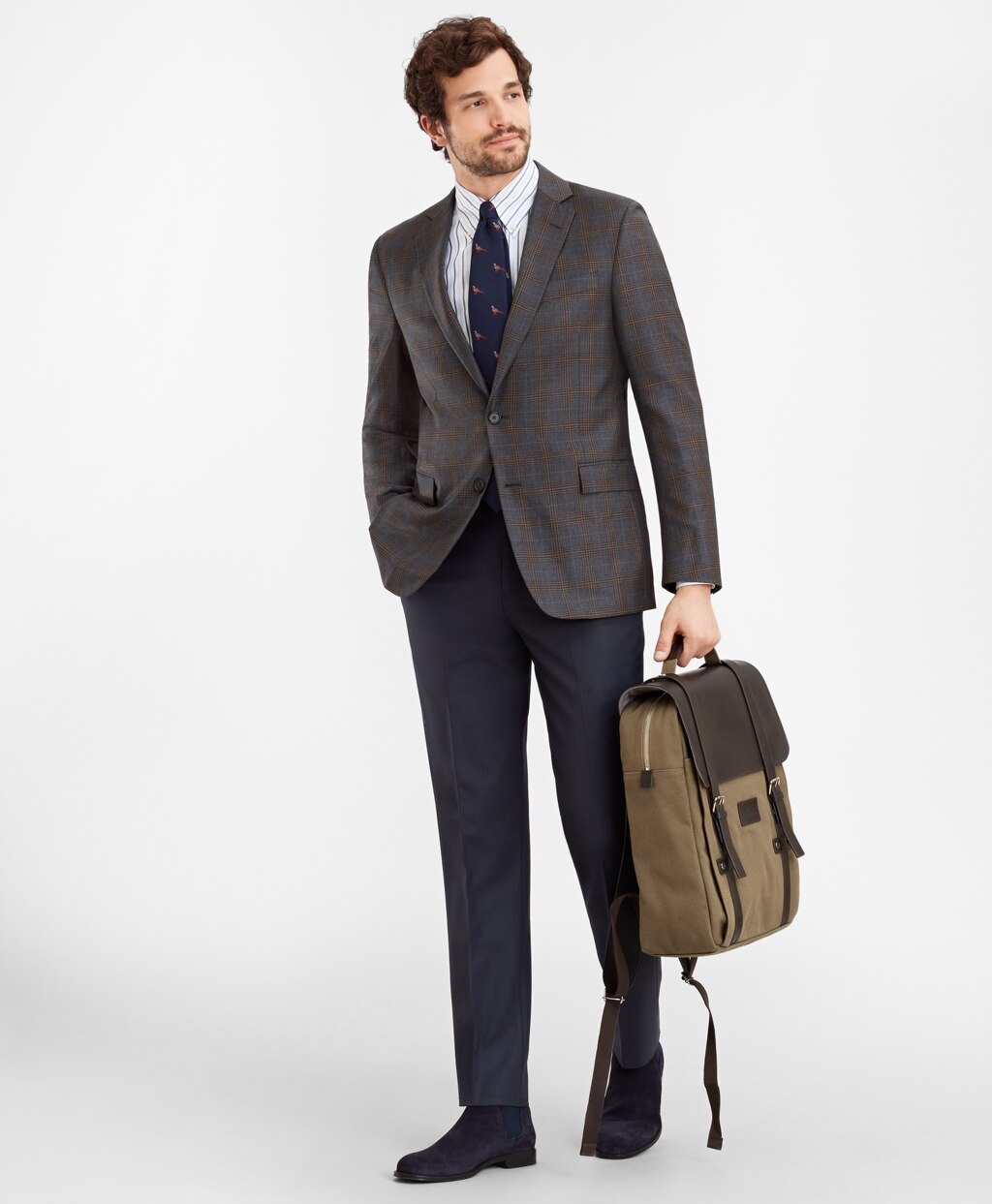 Brooks Brothers Men Regent Fit Multi-Plaid Sport Coat