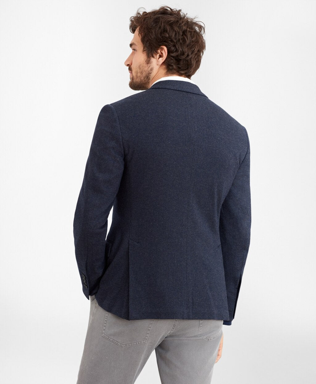 Brooks Brothers Men Regent Fit Two-Button Herringbone Knit Sport Coat