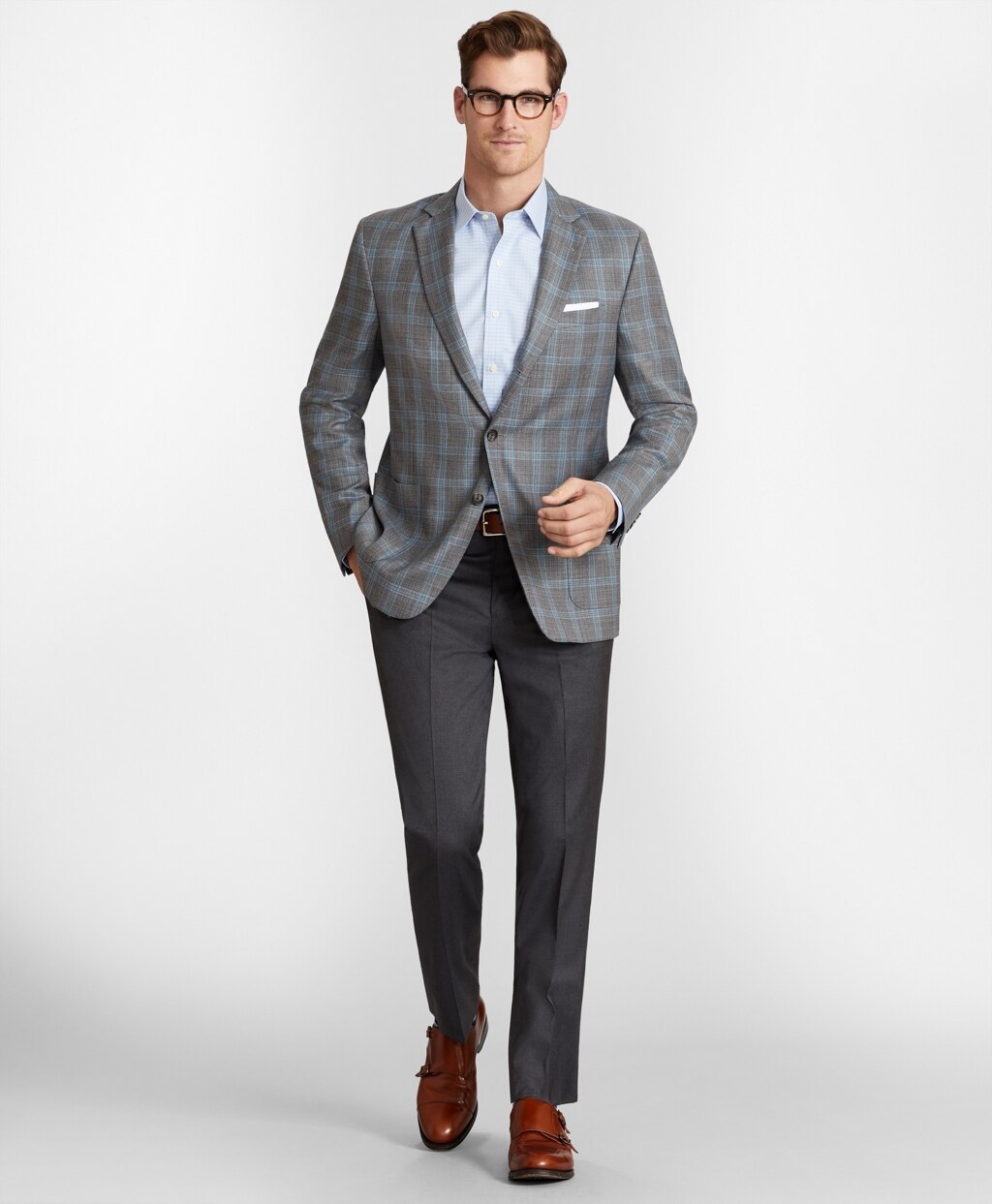 Brooks Brothers Men Regent Fit Three-Button Hopsack Sport Coat