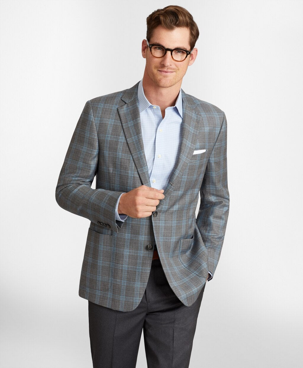 Brooks Brothers Men Regent Fit Three-Button Hopsack Sport Coat