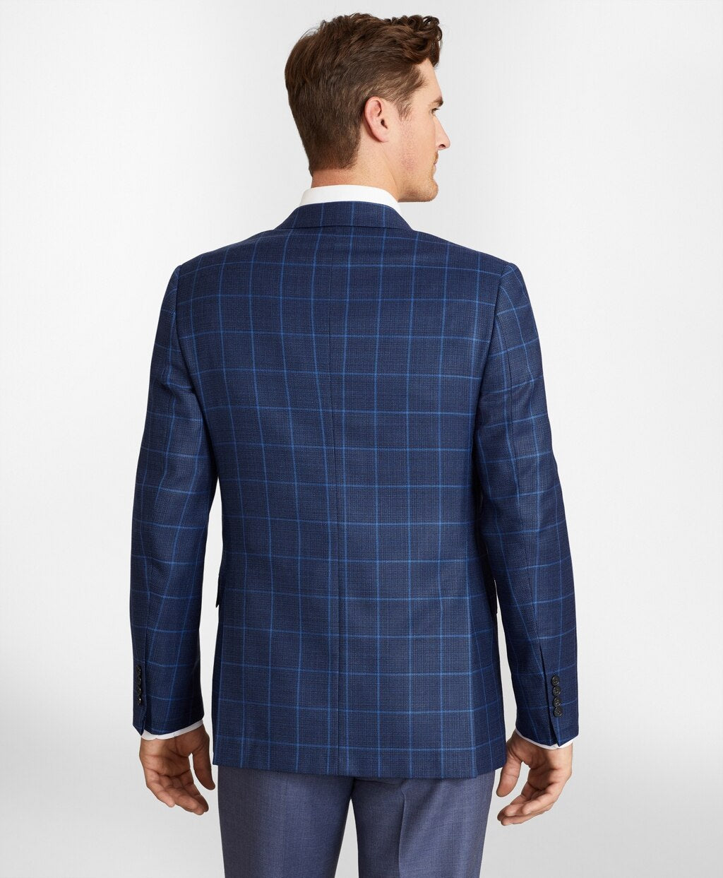 Brooks Brothers Men Regent Fit Hopsack Windowpane Sport Coat