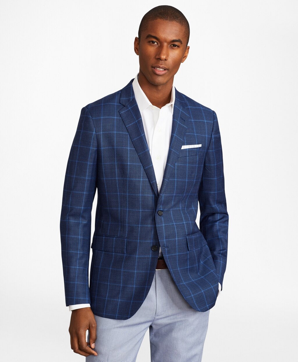 Brooks Brothers Men Milano Fit Hopsack Windowpane Sport Coat