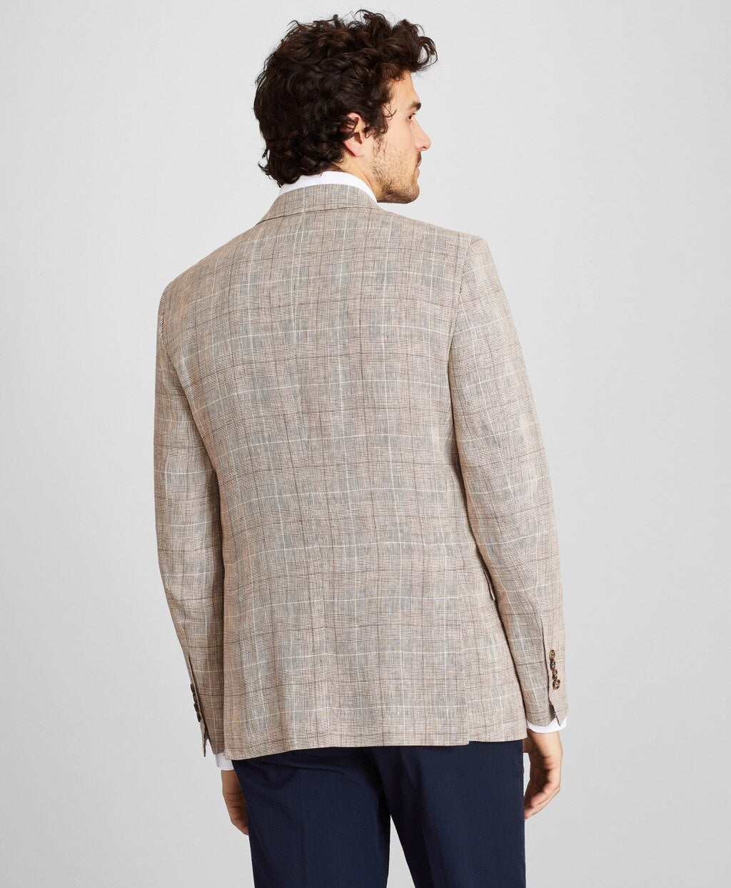 Brooks Brothers Men Regent Fit Check Linen Sport Coat