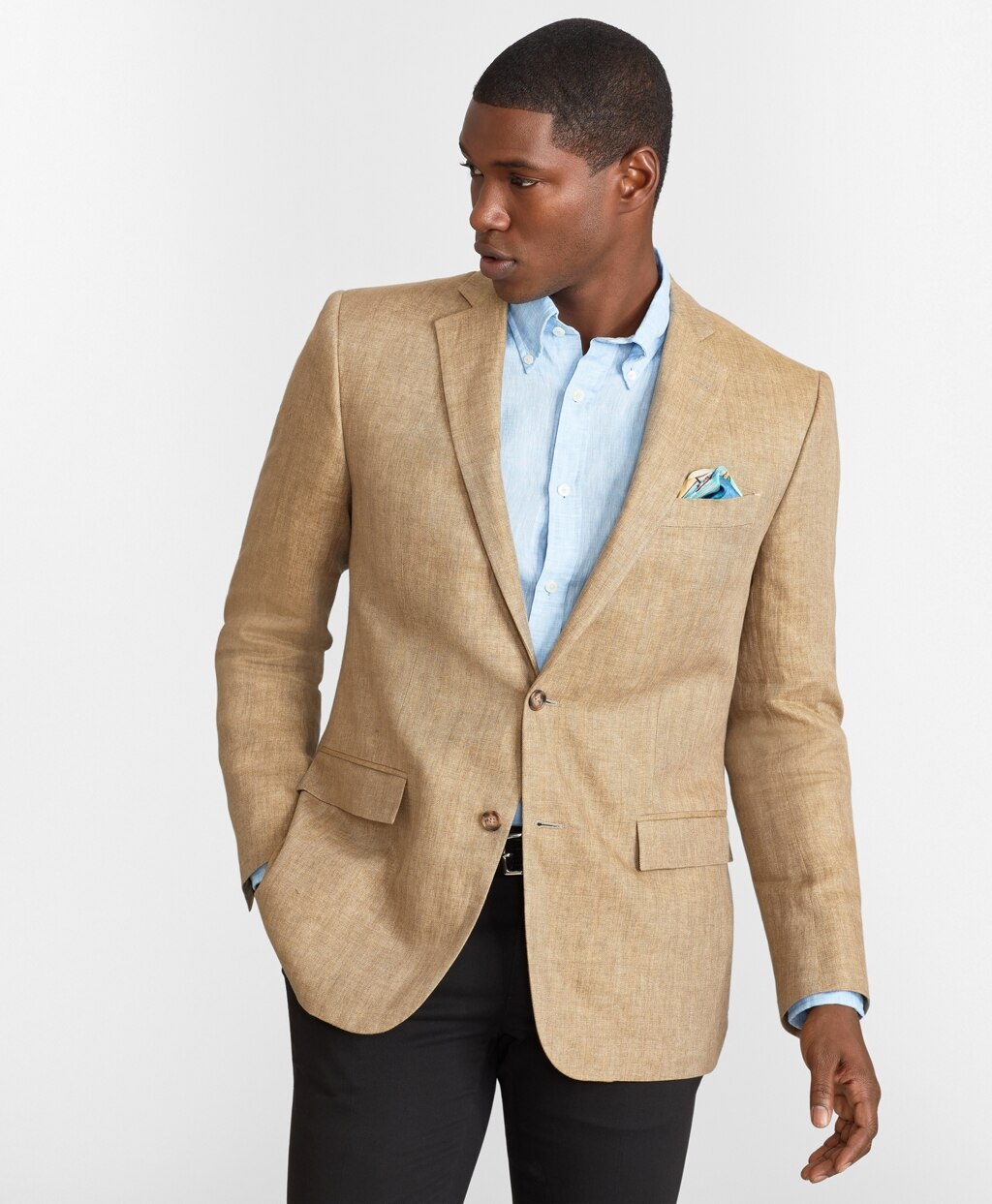 Brooks Brothers Men Regent Fit Two-Button Linen Sport Coat