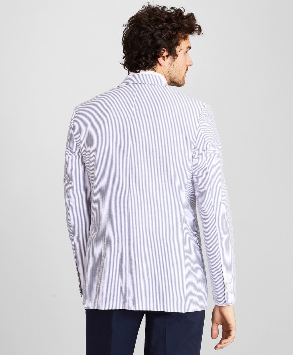 Brooks Brothers Men Regent Fit Stripe Seersucker Sport Coat