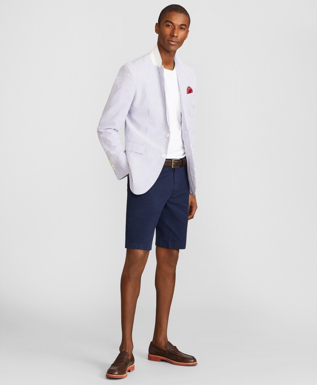 Brooks Brothers Men Milano Fit Stripe Seersucker Sport Coat