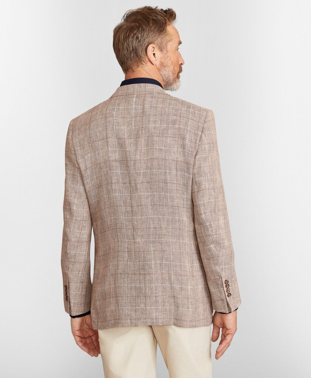 Brooks Brothers Men Madison Fit Linen Check Sport Coat