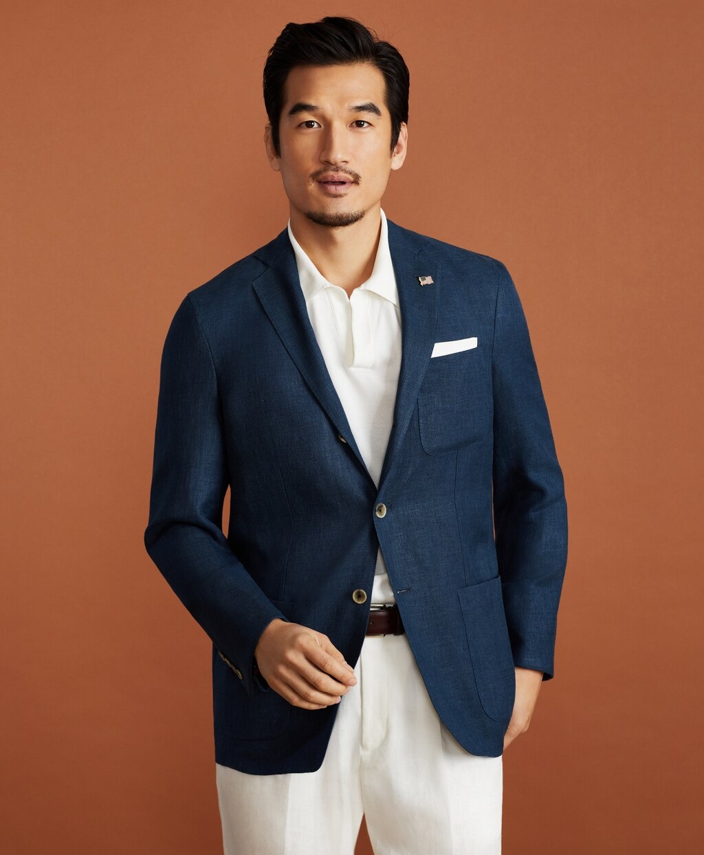 Brooks Brothers Men Golden Fleece® BrooksCloud™ Three-Button Linen-Wool-Silk Sport Coat