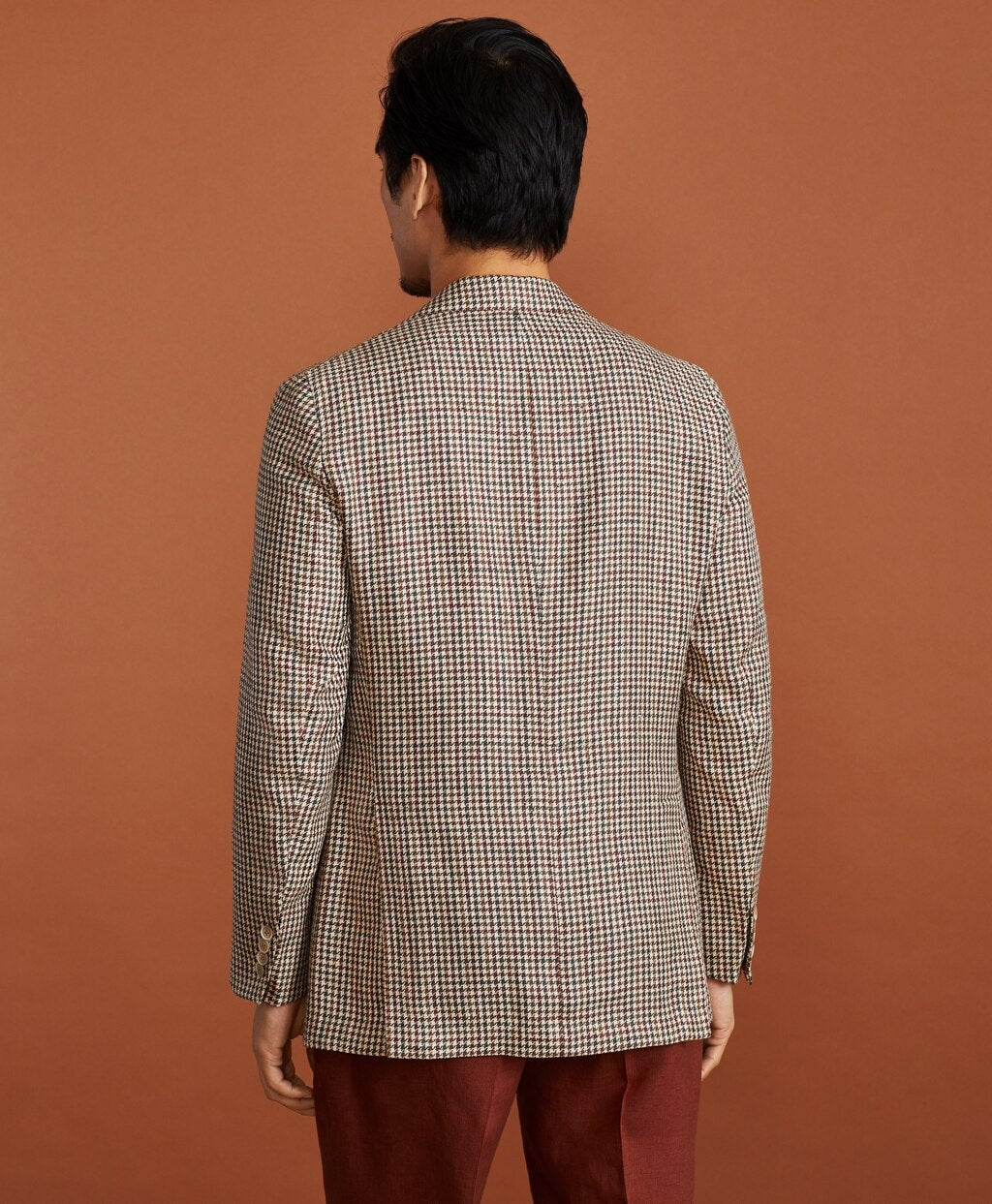 Brooks Brothers Men Golden Fleece® BrooksCloud™ Silk-Linen-Cotton Houndstooth Sport Coat